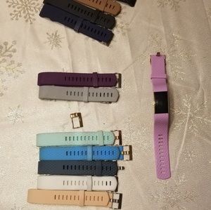 Fitbit charge HR 2 rose gold with multiple bands L